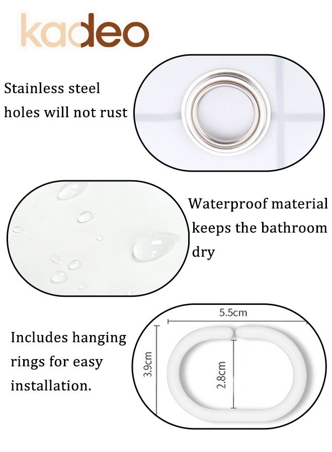 kadeo EVA Shower Curtain,Simple Plaid Pattern, Premium Clear Bathroom Shower Curtain, with Rustproof Metal Grommets and Hanging Ring, for Shower Stall, Bathtubs Thickened Bathroom Curtain 180*180CM - Image 5